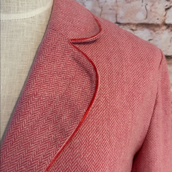 Vintage Andrew & Co pink, herringbone wool blazer - Picture 7 of 13